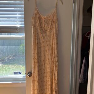 GAP Cream Maxi Slip Dress with Yellow Floral Print